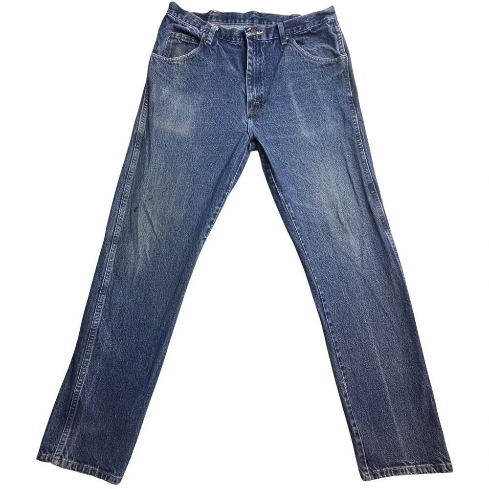 Wrangler Regular Fit‎ Jeans Mens 36x34 (35x32) Medium Wash Blue Denim 96501MR